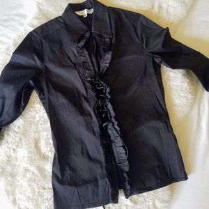NWOT  Black Lace Up Blouse -Trina Turk